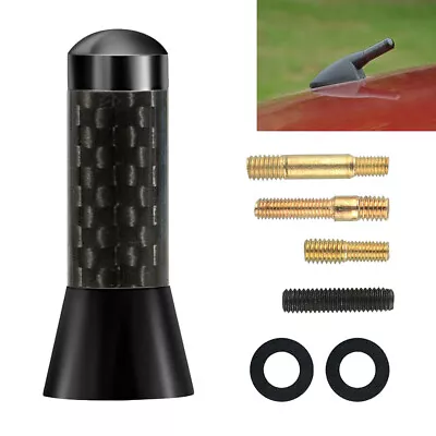 Car Black Stubby Short Bee-sting Carbon Fibre Aerial Ariel Arial Mast Antenna Uk • £6.99