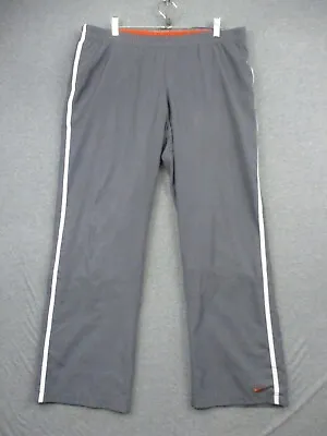 Nike Mens Track Pants Large Jogger Sweatpants Gray White Stripe Lined Pockets • $18.86