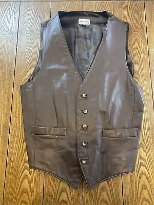 J Riggings Genuine Leather Vest Size 40 Rare EUC • $15.30