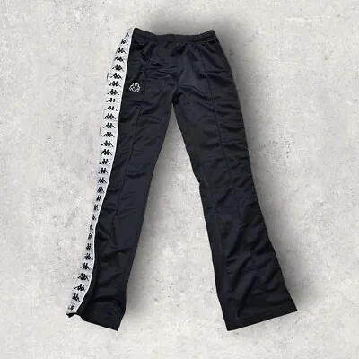 Kappa Popper Sportswear Joggers Track Bottoms Sweatpants Black XS • £19.95