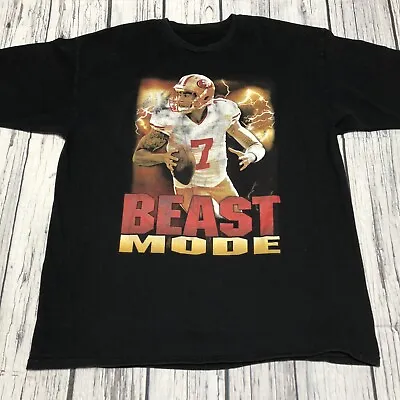 2013 San Francisco 49ers Colin Kaepernick NFL T Shirt Black Mens XXL Beat Mode • $39.95