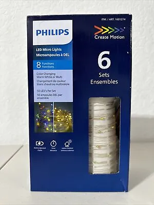 Philips LED Micro Lights Color Changing Warm White Or Multi 6 Sets - 8 FUNCTION • $12.90