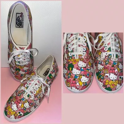 Hello Kitty Vans Off The Wall Print Canvas Sneakers Casual Pink Women 10.5 Men 9 • $30