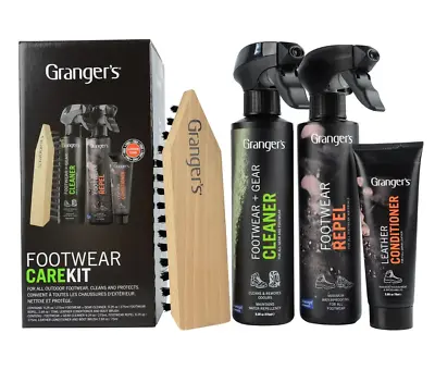 £18.92 • Buy Grangers Shoe Cleaning Protector Kit Footwear Clean Waterproof Conditioner Brush