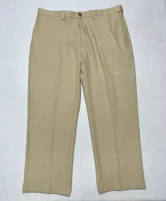 Haggar Cool 18 Pro Pants Mens 40x29 Brown Khaki Classic Fit Straight Leg Golf • $20.66