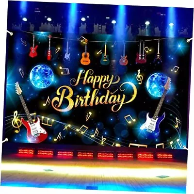 Music Note Birthday Decoration Banner Musical Note Guitar Happy Birthday  • $21.10