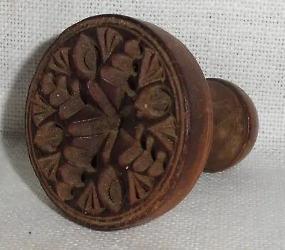 RARE Antique Wood Butter Mold ~ Turned Wood ~ Small 2” Snowflake ~ Primitive #11 • $155