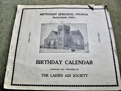 Vintage 1936 Marathon Iowa Methodist Birthday Calendar • $7.99