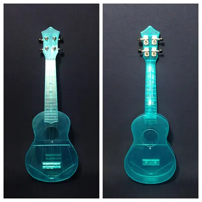 21  Fuykan Clear Blue Soprano UkuleleSee-ThruLight-Weight W/BagPick |UK11 BL| • $62