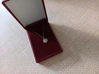 Vintage Small Silver Saint Christopher Pendant With 16 Inch Silver Chain Boxed • £6.31