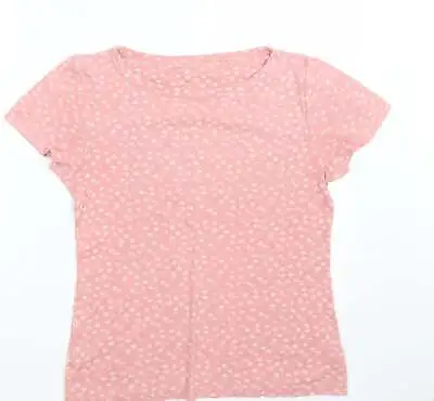 £3.50 • Buy NEXT Womens Pink Polka Dot 100% Cotton Basic T-Shirt Size 12 Boat Neck