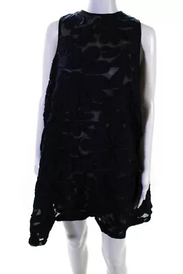 Victoria Victoria Beckham Womens Sleeveless Floral A Line Dress Dark Blue Size 4 • $121.99
