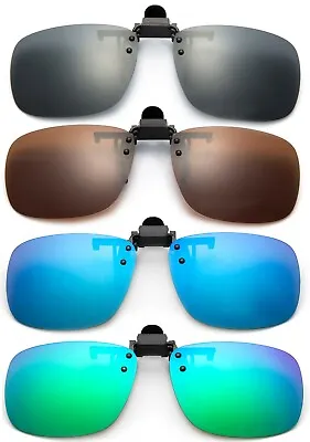 Polarized Clip-On Flip Up Metal Clip Sunglasses Lens Multi Purpose Flash Mirror • $9.99