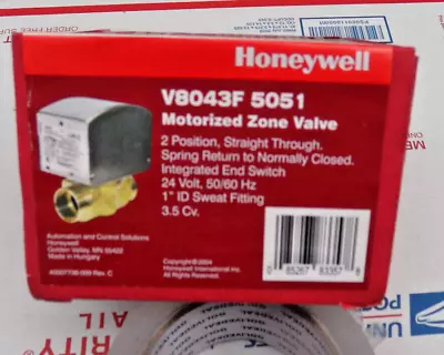 Honeywell  V8043F 5051 MOTORIZED  Zone Valve 1  Sweat3.5Cv20 Psi 24V • $71