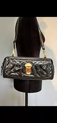 Francesco Biasia Leather Shoulder Bag Purse Gold Hardware Double Straps Handbag • $49.99