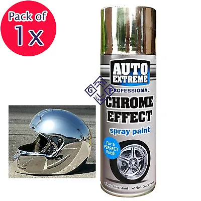 £8.75 • Buy 1 X AX Chrome Effect Spray Paint Aerosol Can Auto Extreme Car Van Bike 400ml 