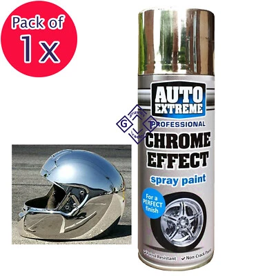 £8.75 • Buy 1 X AX Chrome Effect Spray Paint Aerosol Can Auto Extreme Car Van Bike 400ml 