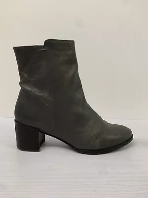 £29.99 • Buy Seasalt Boots Size 6 Grey Leather Lined Block Heel Ankle Boot RRP £120 