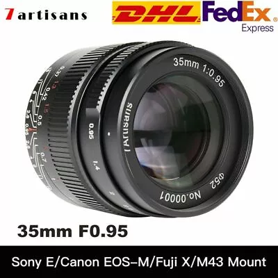 7artisans 35mm F0.95 APS-C Manual Focus Lens For Canon Nikon Sony Fuji M4/3 M43 • £138