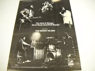 MOODY BLUES I'M Just A Singer (In A Rock And Roll Band) 1973 Promo Poster Ad • $9.95