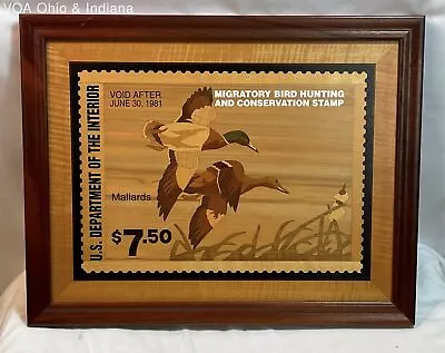Hudson River Inlay Mallard Duck Stamp 24x19 Inch Wood Marquetry #524 • $157.50