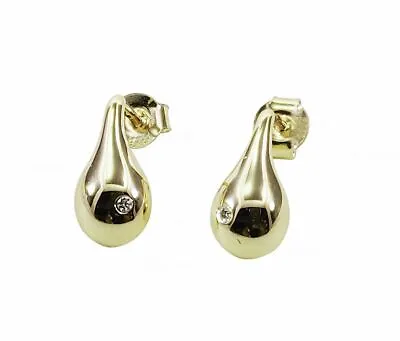 14K Gold 0.03 Ct. Lab-Created Diamond Water Droplets Design Earrings • $409
