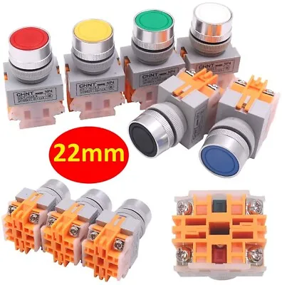 22mm Power On Self Reset/Self Lock Jog Momentary Push Button Switch LAY37 Y090 • $3.80