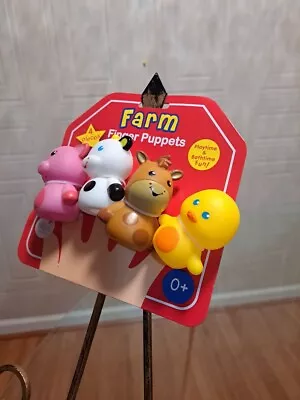 Rashti And Rashti Farm Animal Finger Puppets Toy Playtime/Bathtime Set Of 4 • $10.99