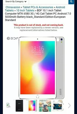 BDF 10.1 Inch Tablet Computer MTK 6580 3G / 4G Call Tablet PC Android 7.0  • $75