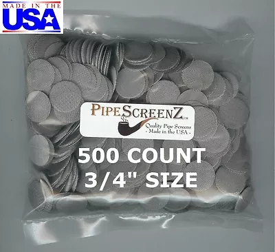 500+ Count 3/4  Stainless Steel Pipe Screens HIGHEST QUALITY STILL MADE IN USA!  • $12.88