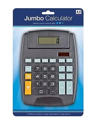 £4.99 • Buy Anker Jumbo Solar Powered School College Home And Office Calculator - Black 