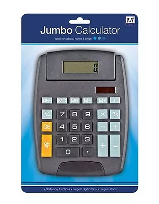 £4.99 • Buy Anker Jumbo Solar Powered School College Home And Office Calculator - Black 
