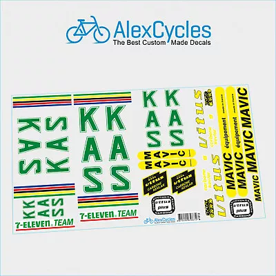 KAS VITUS Mavic 7-Eleven Team Bicycle Decals Stickers For Re-sprays Kit + Gift • $21.70