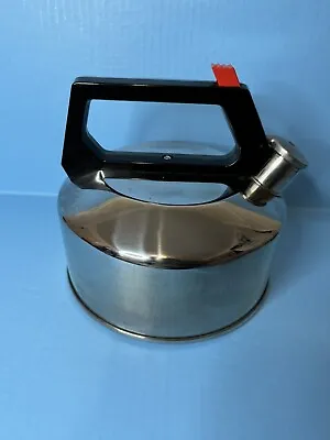 Vintage Farberware Whistling Tea Kettle Pot 758 10 Cup Stainless Steel 2.5qt • $19.99