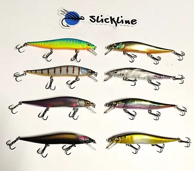 SLICKLINE 100 Mm Shad Floating Rattle Minnow Jerkbait Fishing Lure Bass 3/8 Oz • $8.49