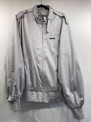 Vintage Members Only Gray Windbreaker Jacket Mens XXL Bomber Full Zip • $24