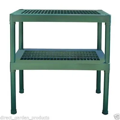 2 Tier Heavy Duty Plastic Greenhouse Staging Green House Potting Table Bench New • £63.94