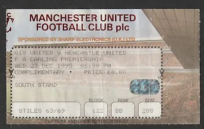 £1.99 • Buy 27/12/1995 Ticket: Manchester United V Newcastle United