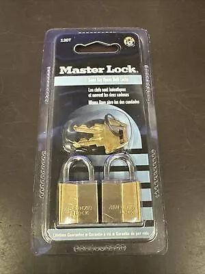 Master Lock 120T Steel Shackle Solid Brass Keyed Body Padlock Luggage Golf Bag • $9.50