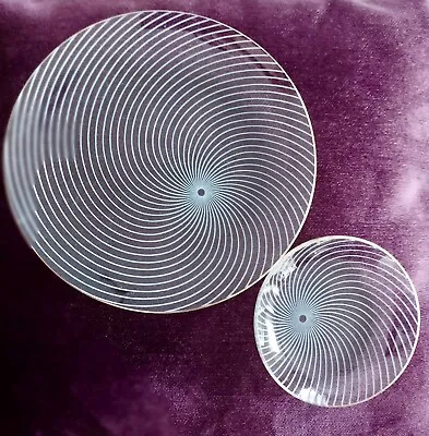 2 Vintage Chance Glass Plates Atomic Swirl Pattern 8  And 4.5  • £6.20