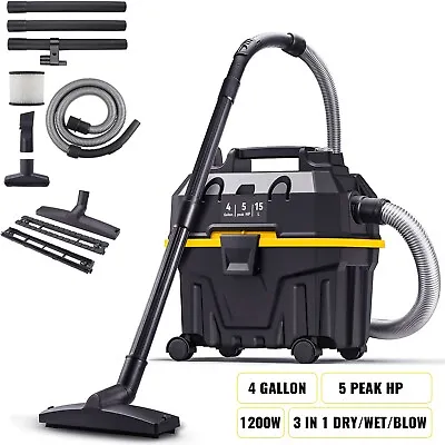 VEVOR 3-in-1 Wet Dry Vacuum Shop Vac 4 Gallon 5 Peak HP Blower Cleaner Portable • $66.99