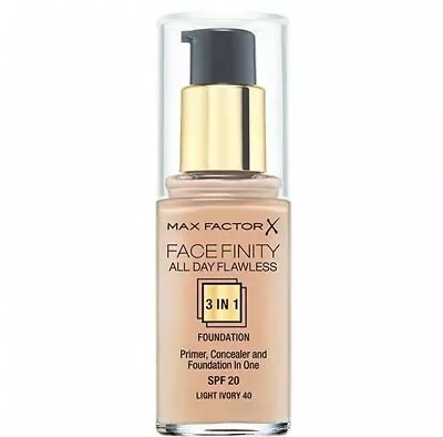 MAX FACTOR Facefinity 3 In 1 All Day Flawless Liquid New Foundation 30ml SPF20 • £9.99