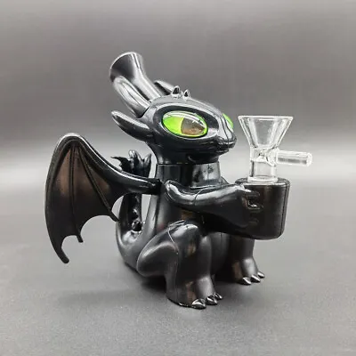 5.5  Black Flying Dragon Water Pipe Silicone Bong Hookah Smoking Pipes Bubbler • £15.95