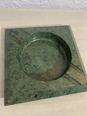 Art Nouveau Marble Forest Green Ashtray • £45