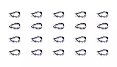 20PCS M2 304Stainless Steel 1/16-3/32  Diameter Wire Rope Cable Thimbles Rigging • $10.81