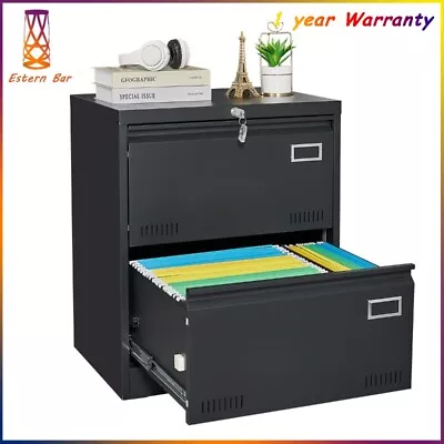 2 Drawer Lateral File Cabinet Lockable Vertical Files Cabinet For Home Office A4 • $179