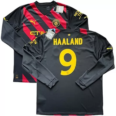 2022/23 Manchester City UCL Away Jersey #9 HAALAND XL Puma Long Sleeve NEW • $160