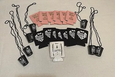 21 Piece Lot Of Bachelor Party Favors Drink Coozie Shot Glass Necklaces  • $12