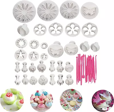 VONUOBEY 47Pcs Cake Mould Flower Fondant Sugarcraft Decorating Set Kit Cookie Mo • £16.23