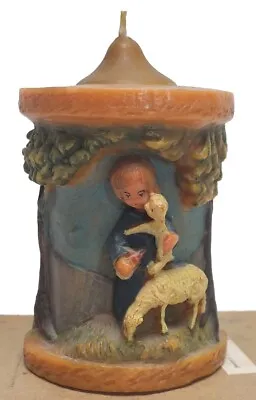 Vintage Hand Carved Painted German Gunter Kerzen Candle Shepherd Alps Folk Art • $24.70